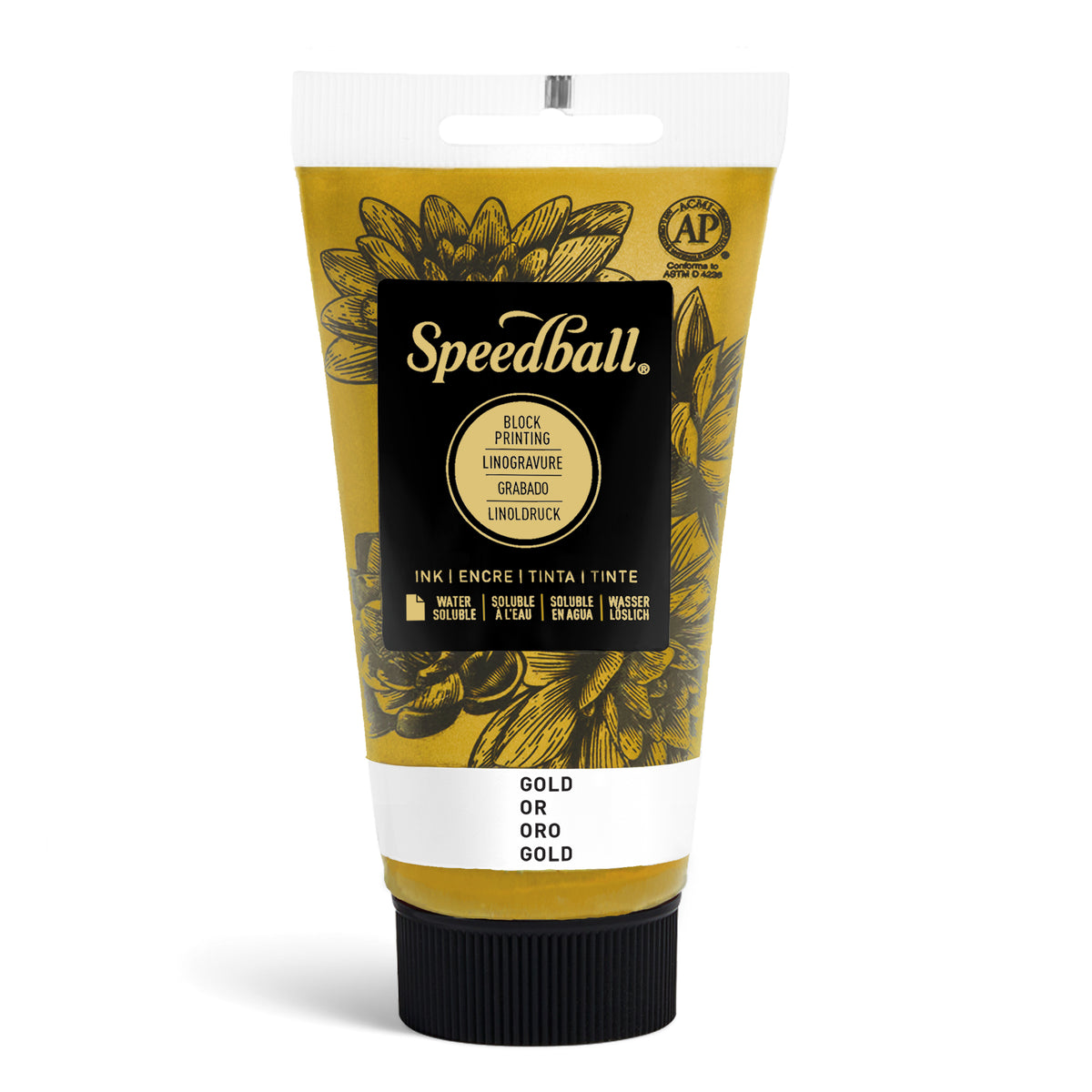Speedball Water-Soluble Block Printing Ink 75ml – Gold