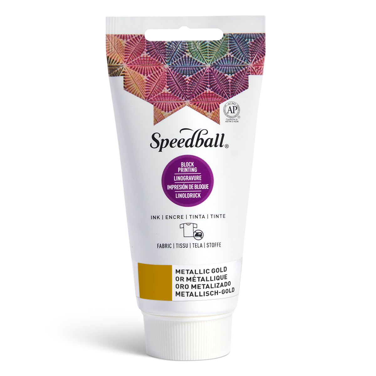 Speedball Fabric Block Printing Ink 74ml – Metallic Gold