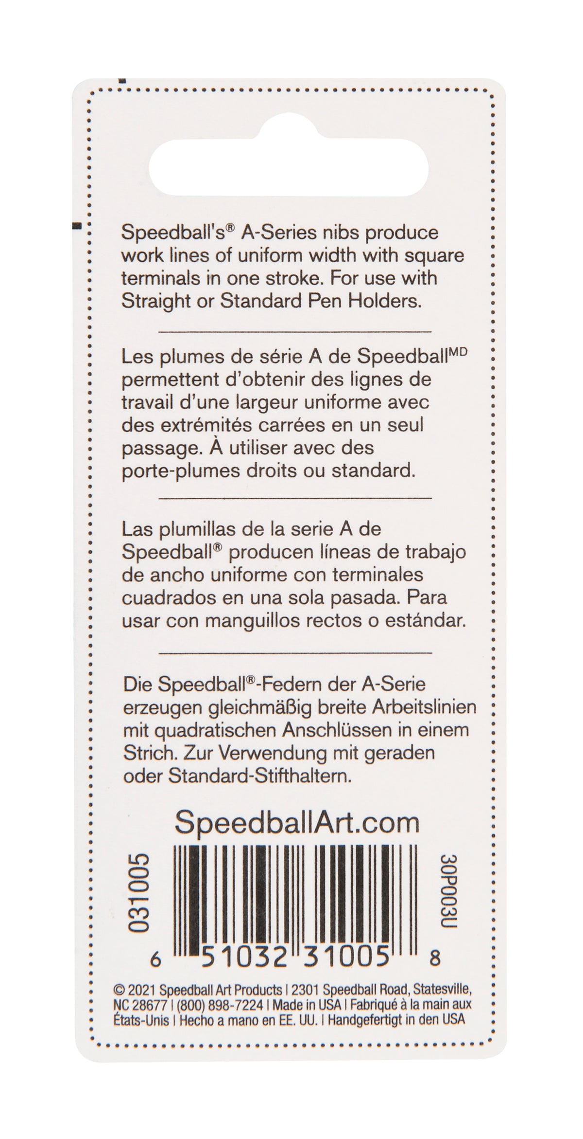 Speedball A-4 and A-5 Lettering Pen Nibs, Card of 2