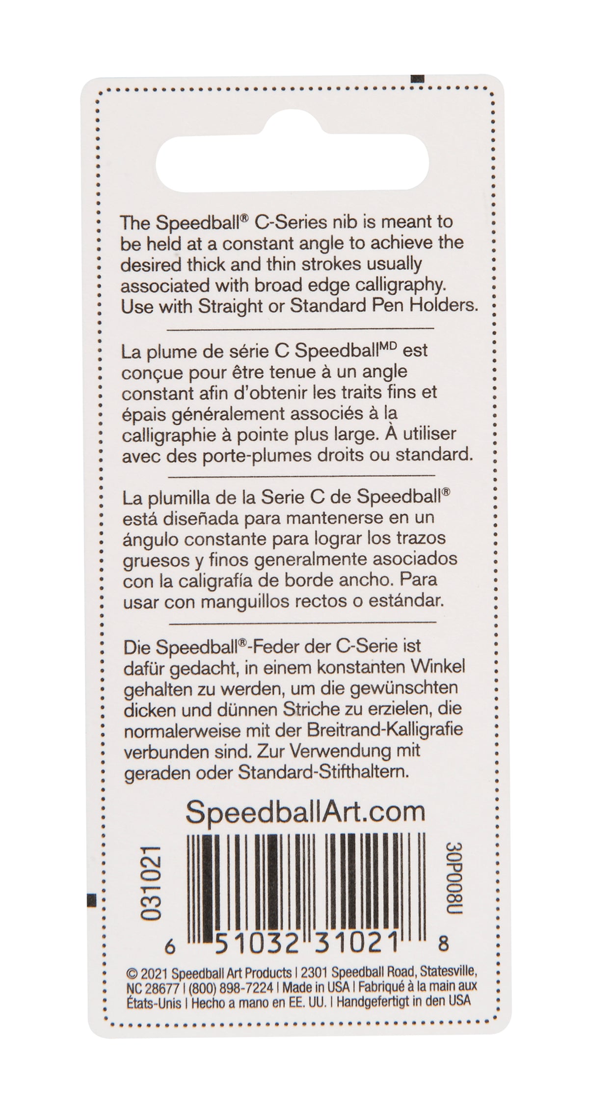 Speedball C-0 and C-1 Lettering Pen Nibs, Card of 2