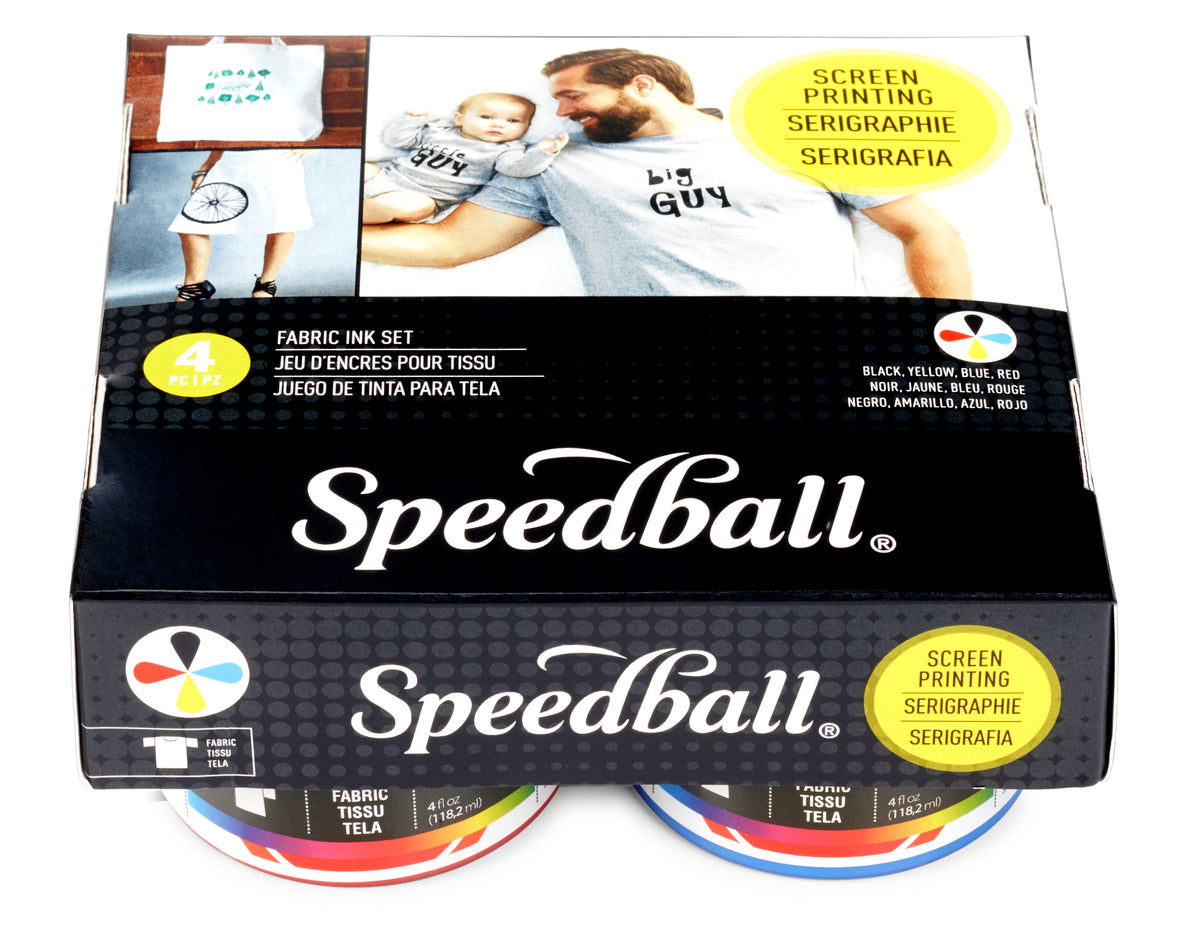Speedball Basic Fabric Screen Printing Ink Set, 4 x 118ml
