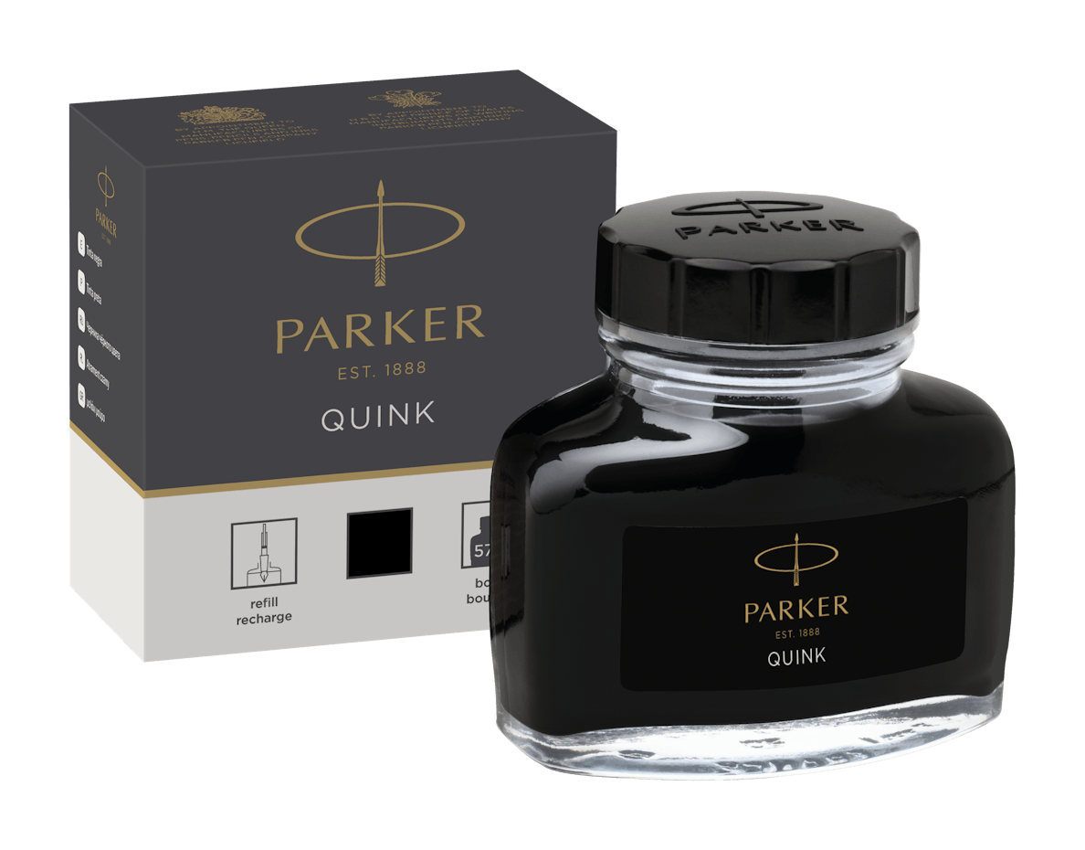 Parker Quink Bottled Refill Ink for Fountain Pens 57ml Black 2Oz 57Cc Bottle S0037460 | 1950375