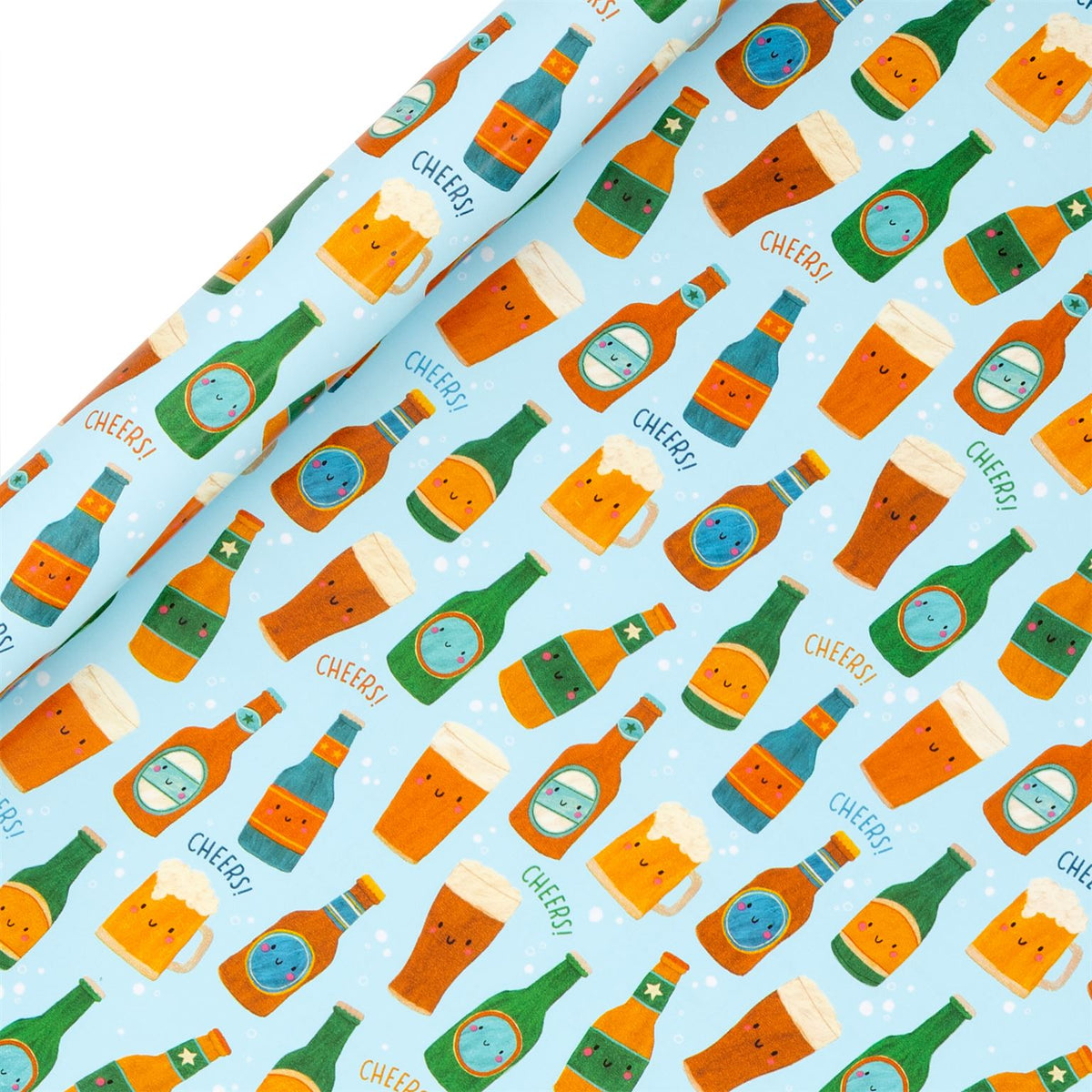 Beers & Cheers Wrapping Paper Roll (4m) by Kate McFarlane