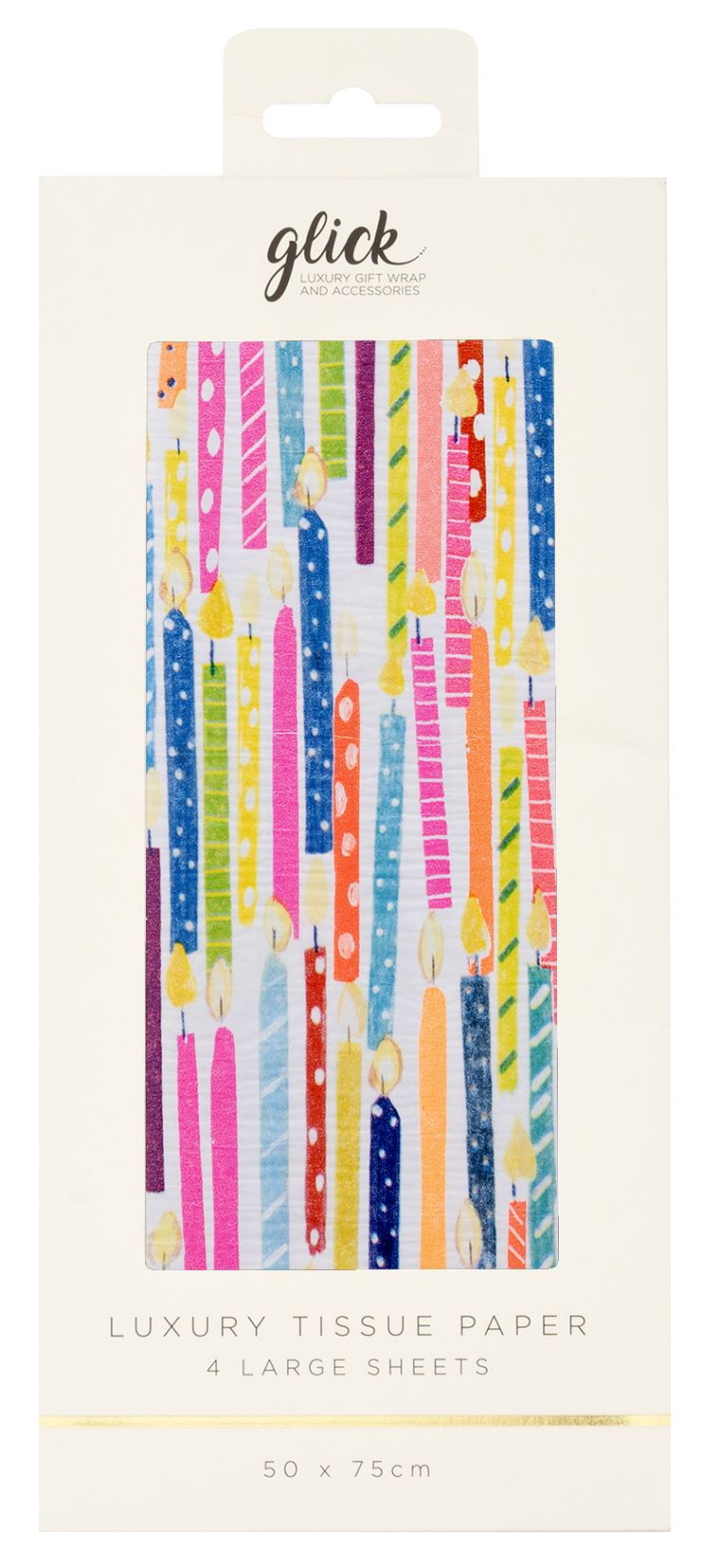 Candle Bright Patterned Tissue Paper (4 Sheets) by Paper Salad