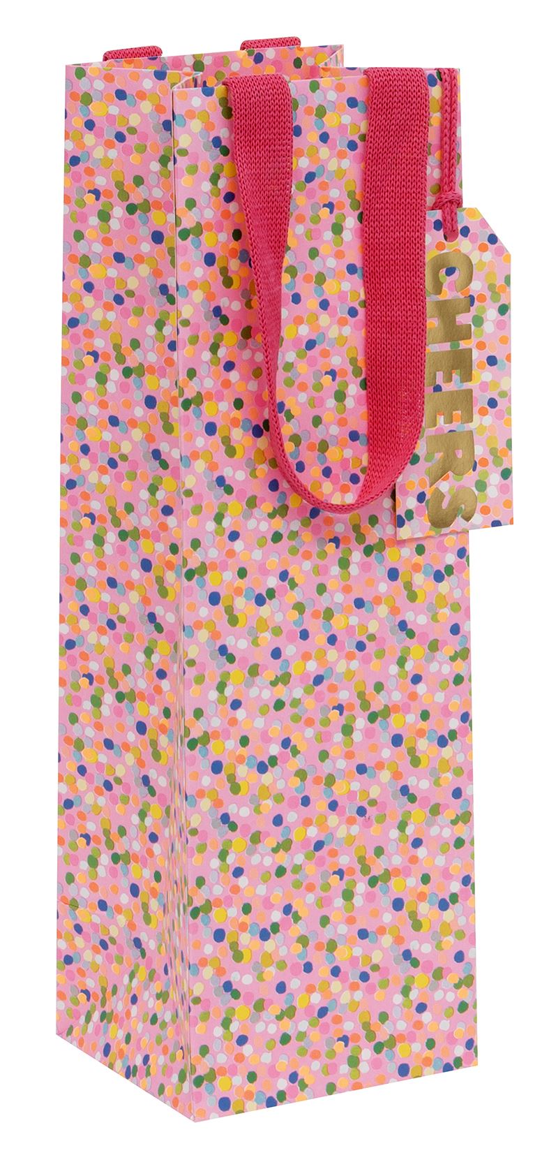 Dotty Pink Bottle Gift Bag by Paper Salad