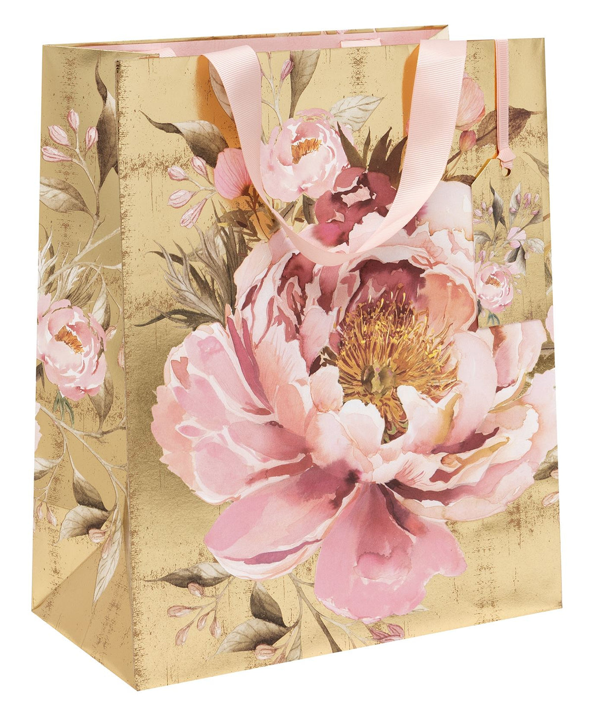 Gilded Peony Large Gift Bag by Summer Thornton