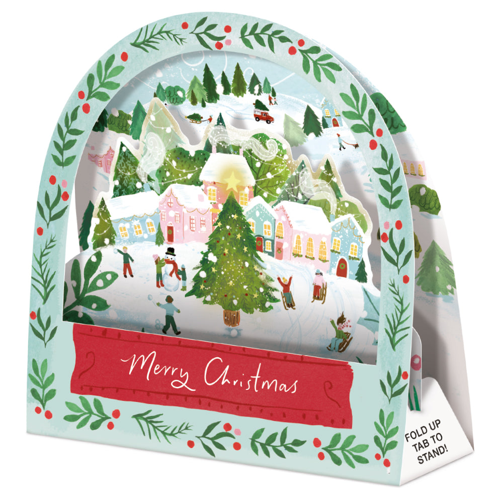 Winter Village Snowglobe 3D Boxed Christmas Card