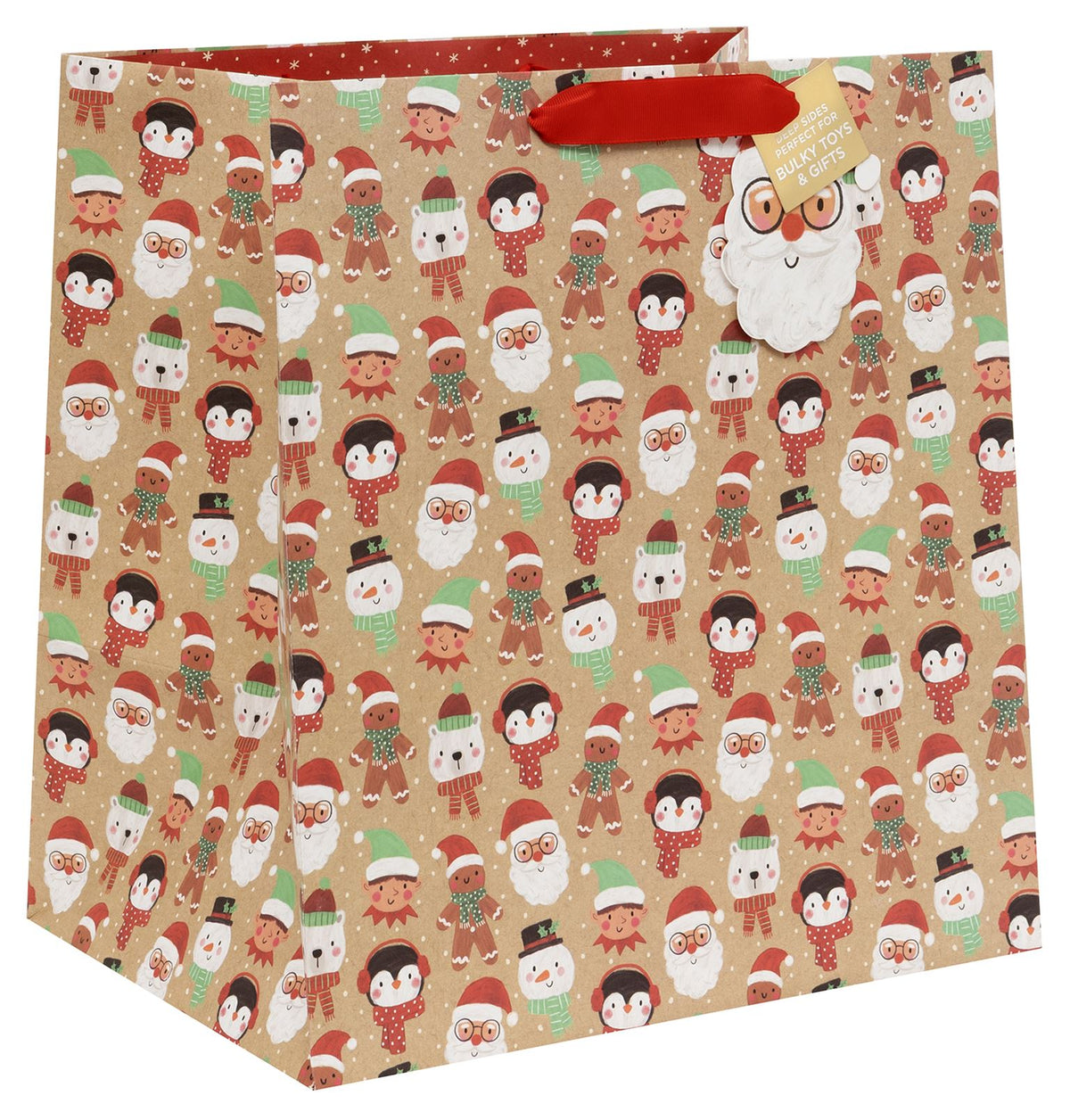 Santa's Snow Squad Deep Shopper Gift Bag by Kate McFarlane