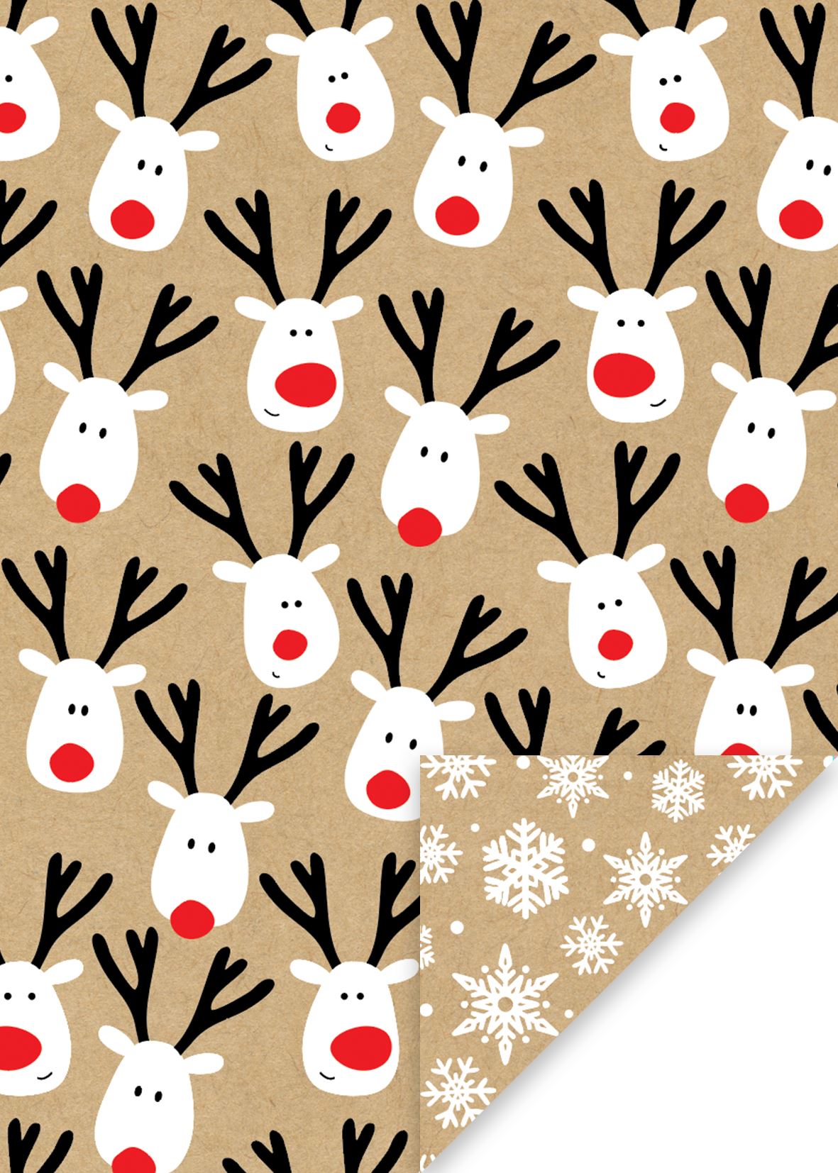 Reindeer Selfie Wrapping Paper Sheet