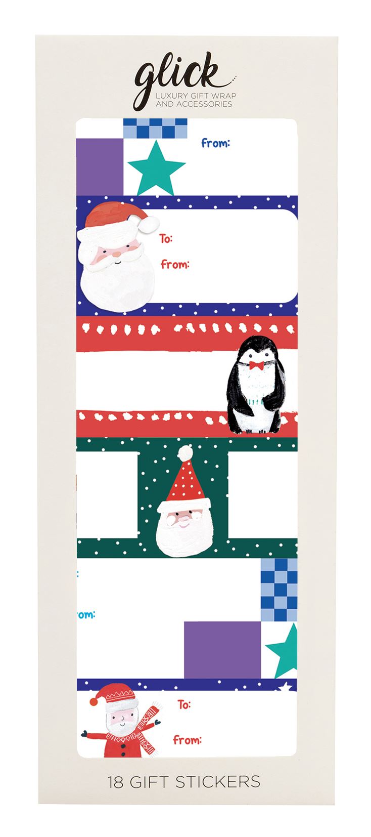 Santa & Friends Gift Stickers (Pack of 18)