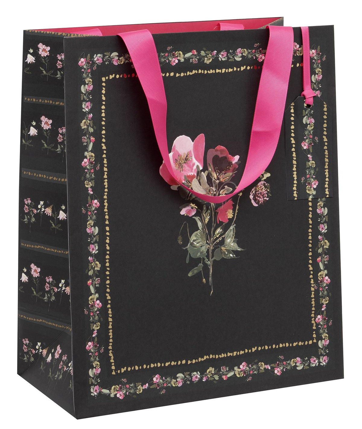 Bloom Noir Large Gift Bag by Stephanie Dyment