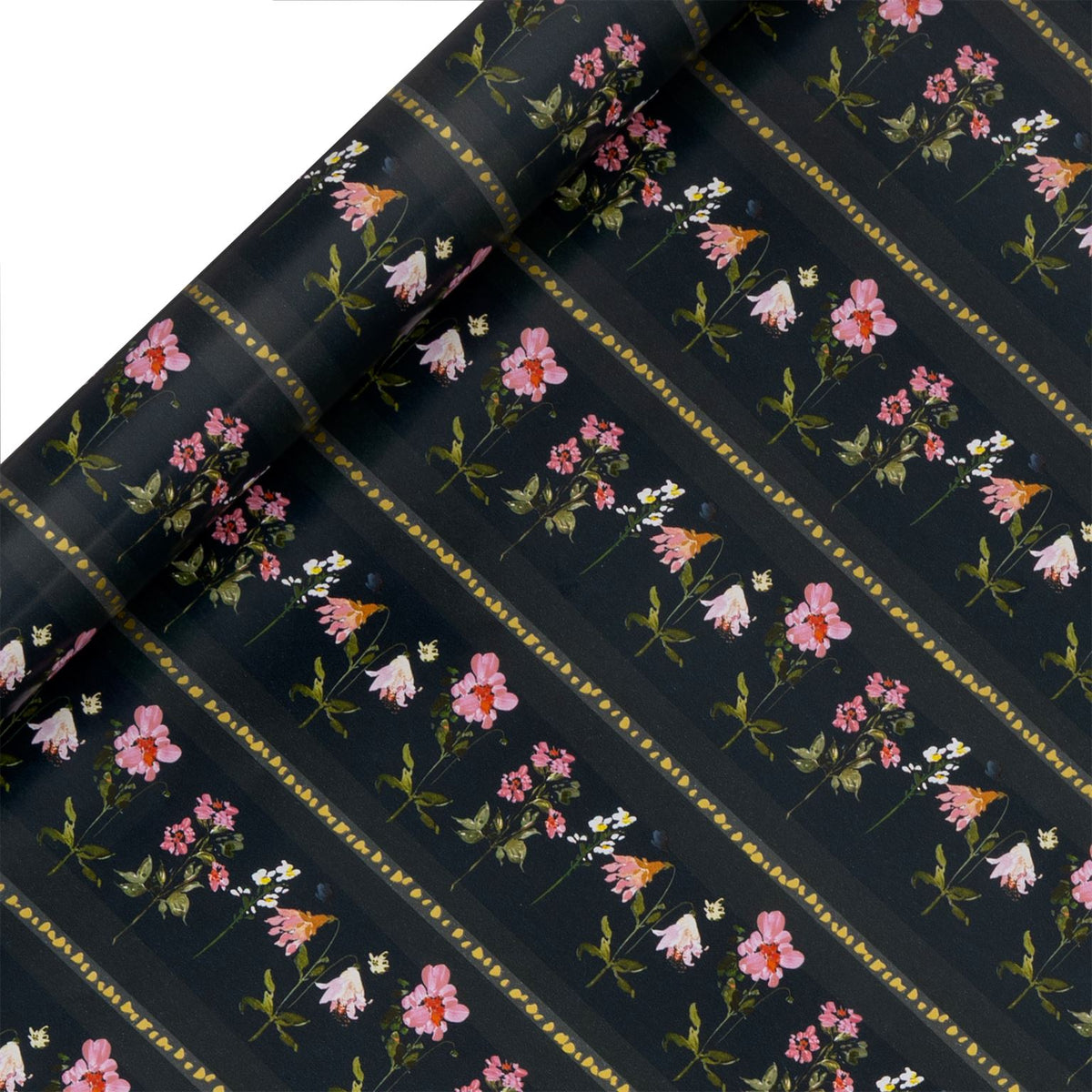 Bloom Noir Wrapping Paper Roll (4m) by Stephanie Dyment