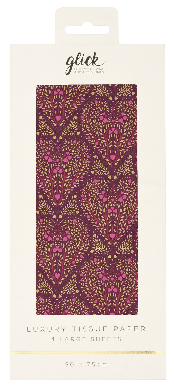 Filigree Hearts Patterned Tissue Paper (4 Sheets) by Stephanie Davies