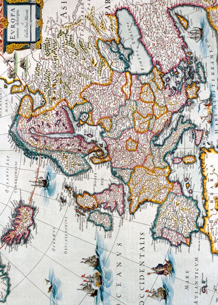 Joan Blaeu Map of Europe Art Card