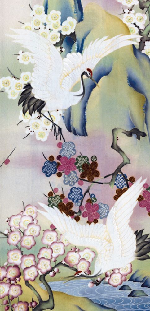 Cranes Kimono Art Card