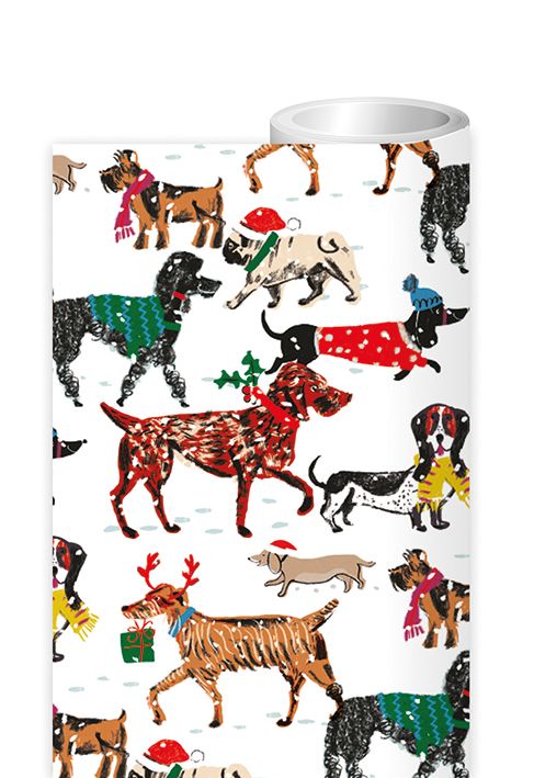 Louise Cunningham Winter Walkies Christmas Gift Wrap