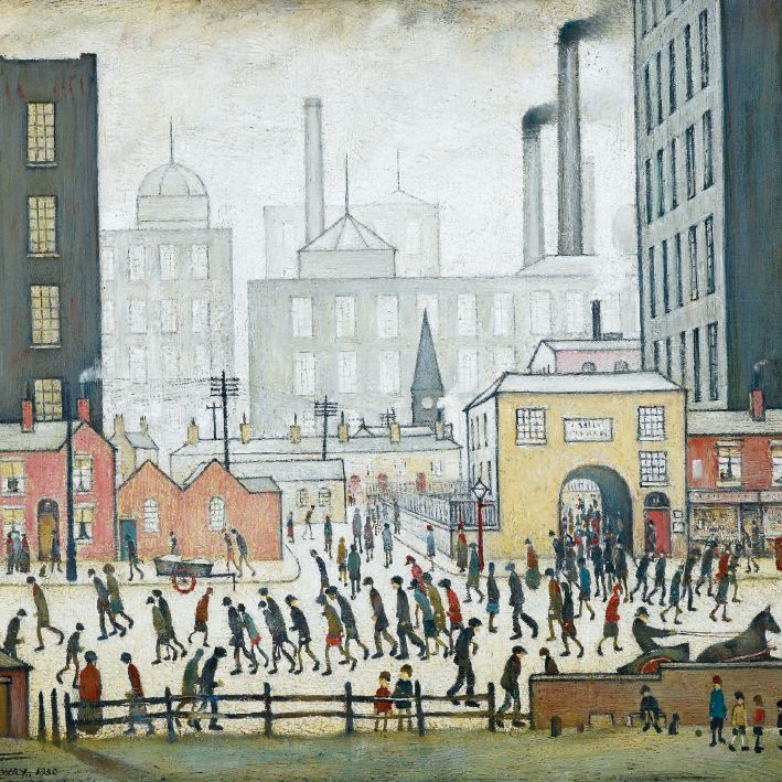 L S Lowry Coming from the Mill Art Card