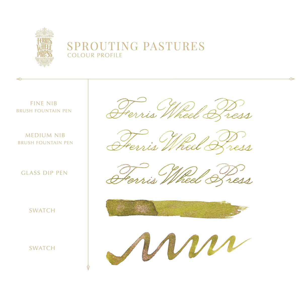 Ferris Wheel Press FerriTales Fountain Pen Ink – Sprouting Pastures, 10ml