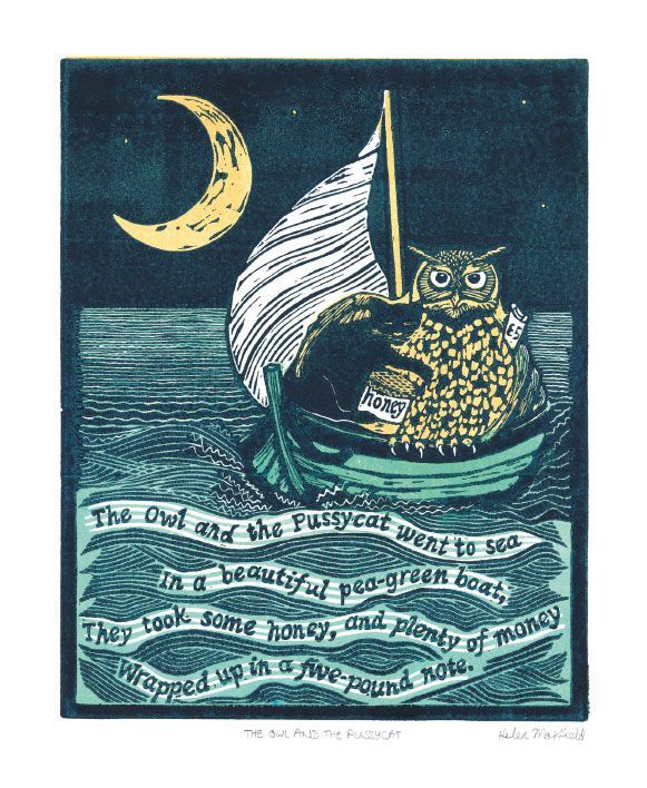 Helen Maxfield The Owl and the Pussycat Art Card