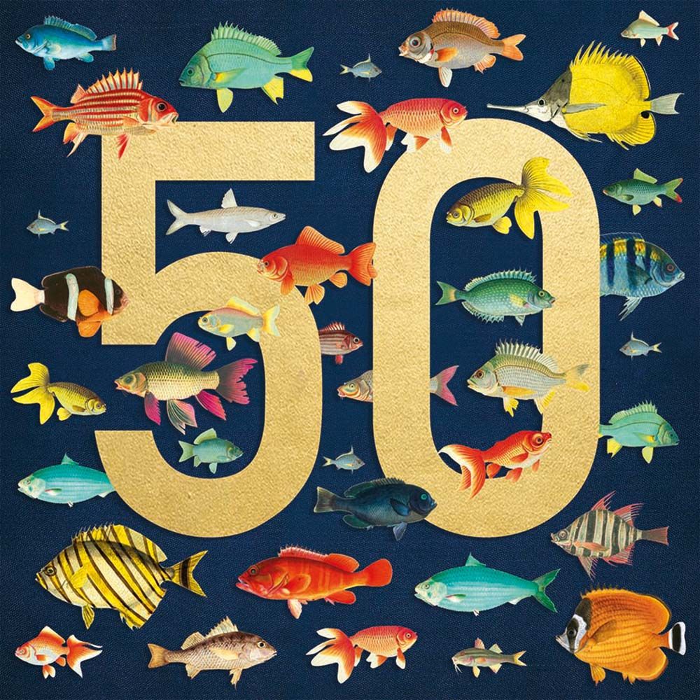 Natural History Museum Fish 50 Birthday Card