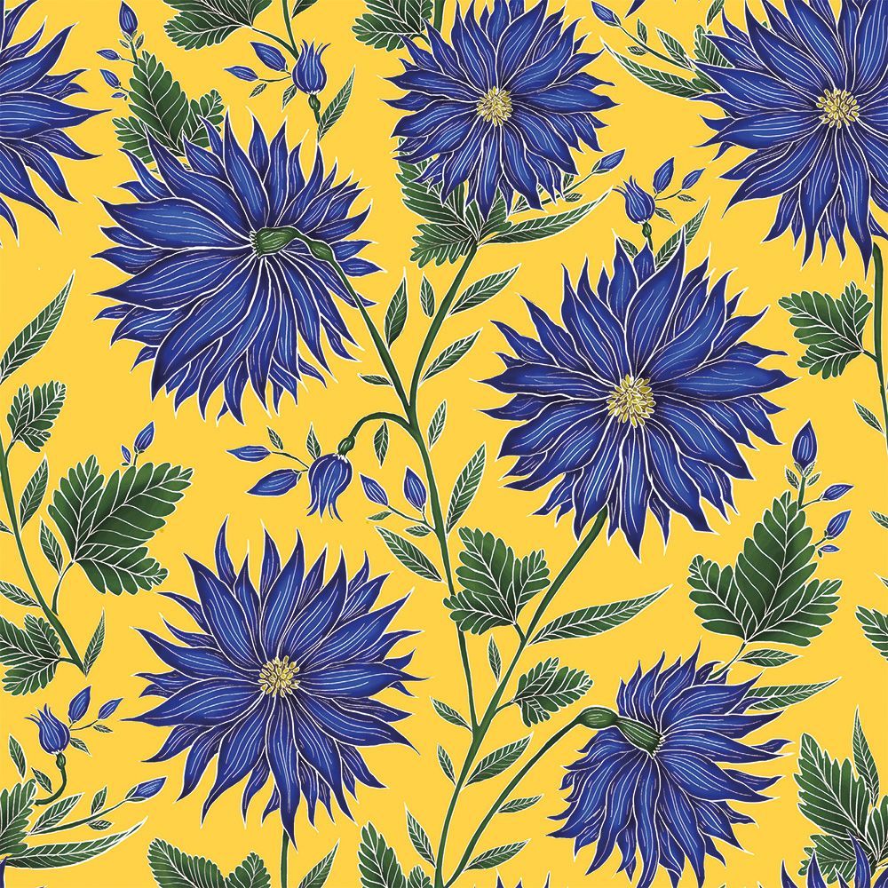 Catherine Rowe Blue Flowers Art Card | Blank Inside