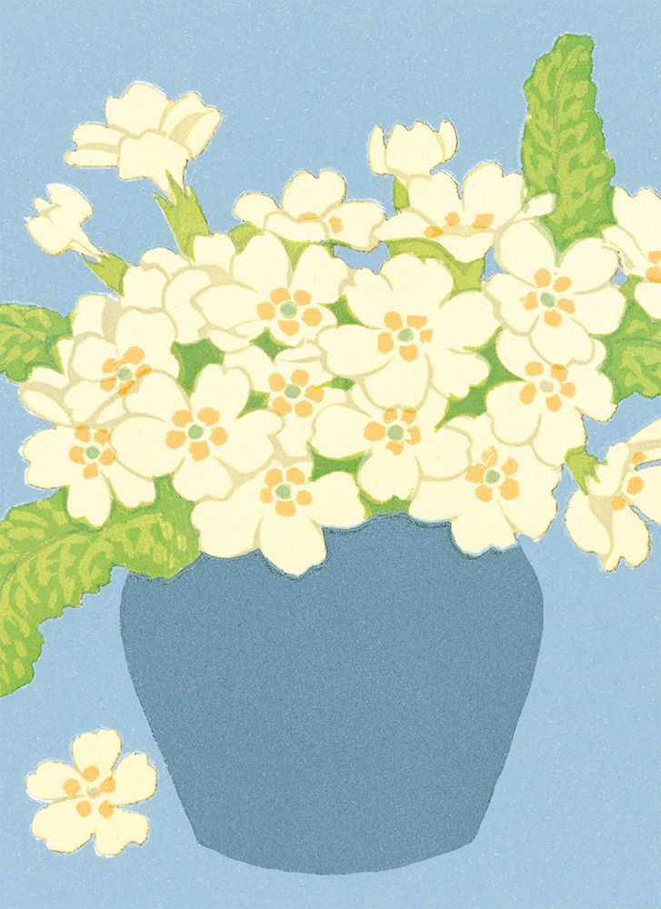 John Hall Thorpe Primrose Woodcut Art Card
