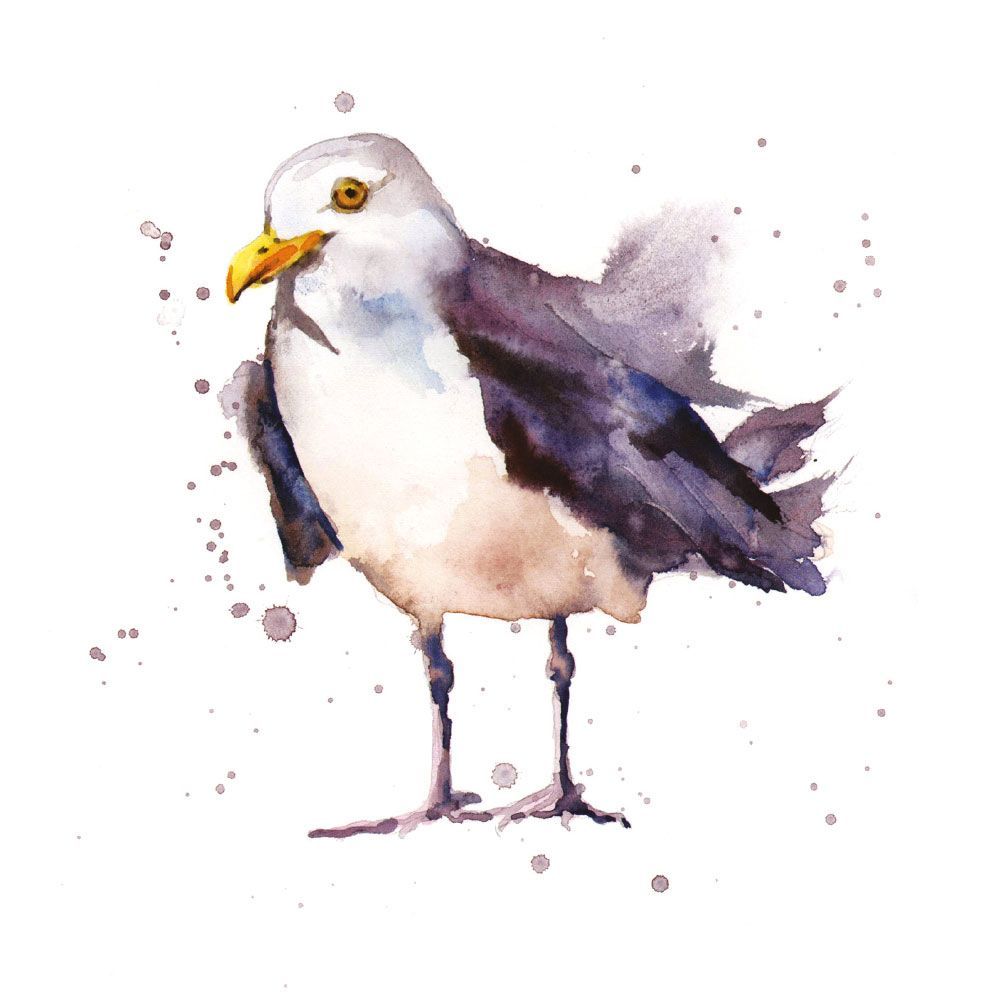 Alison Fennell Seagull Blowin' Art Card