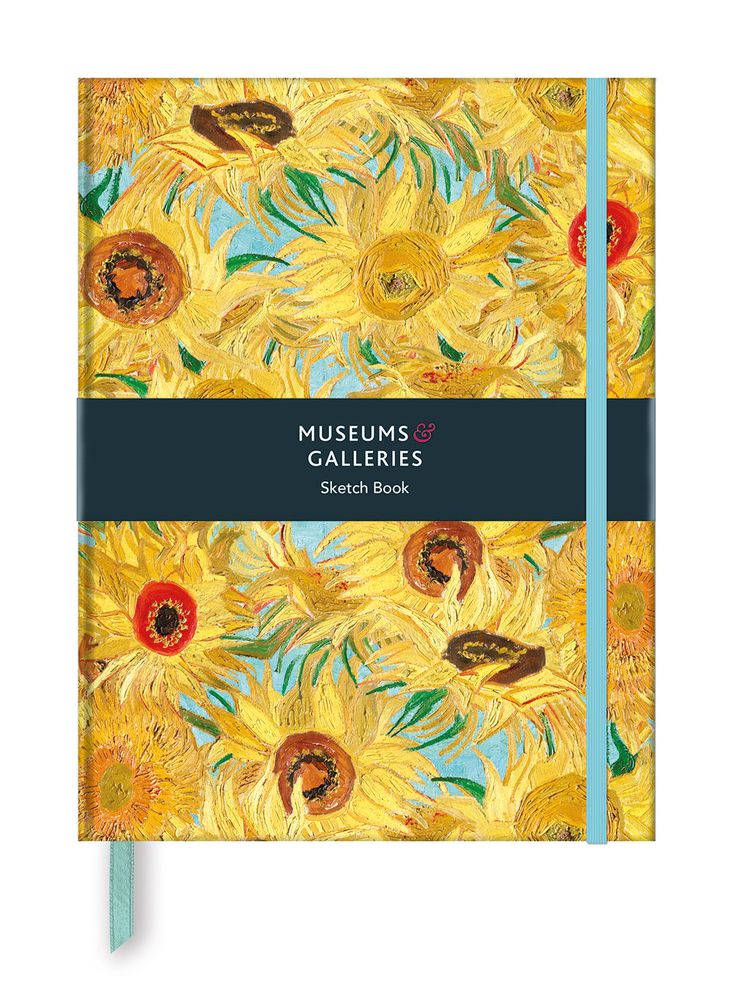 Vase with Twelve Sunflowers - Hardcover Notebook