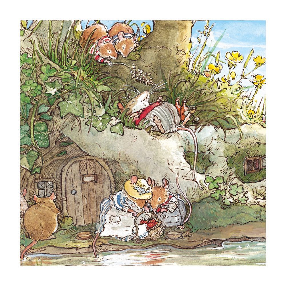 Jill Barklem Cooling Off by the Stream Art Card