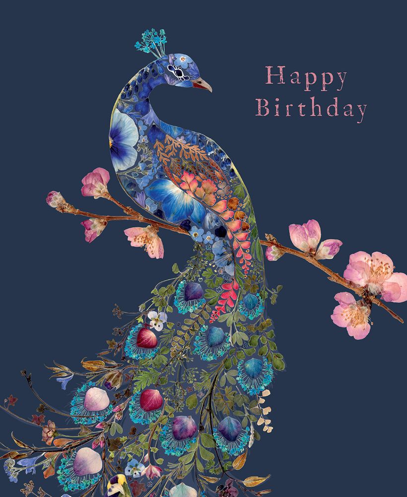 Helen Ahpornsiri Peacock Birthday Card