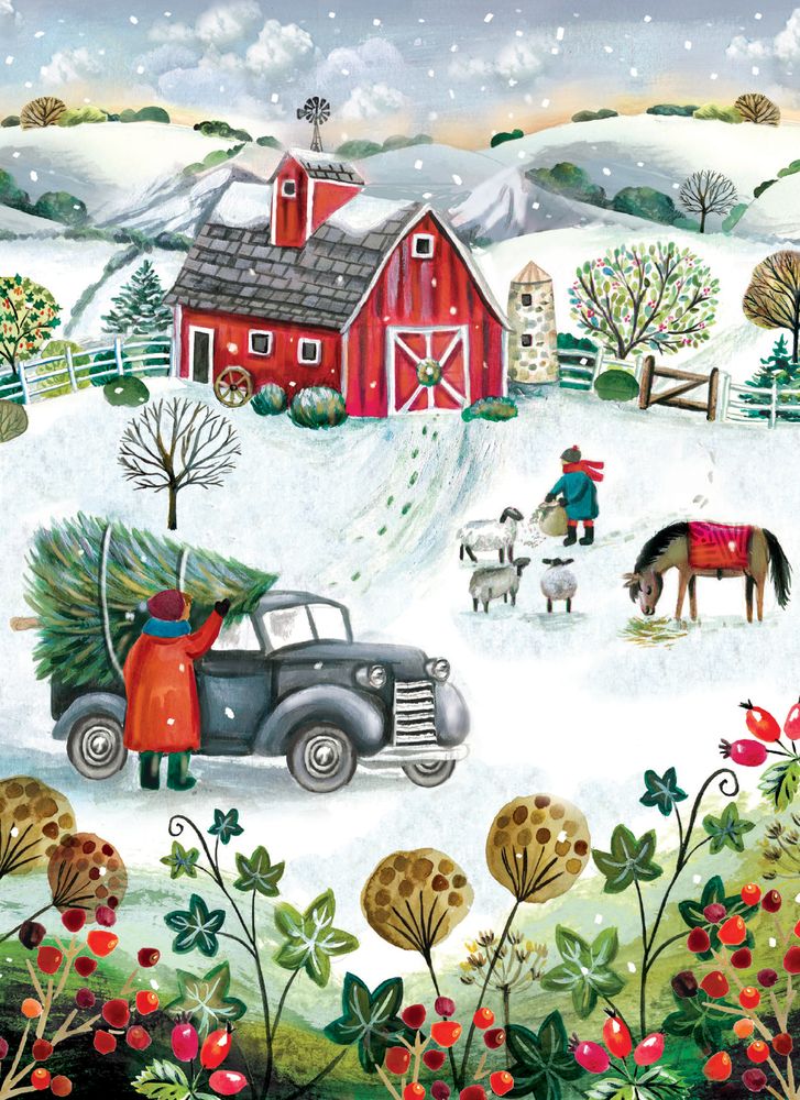 Deva Evans Winter on the Farm Christmas Card Pack