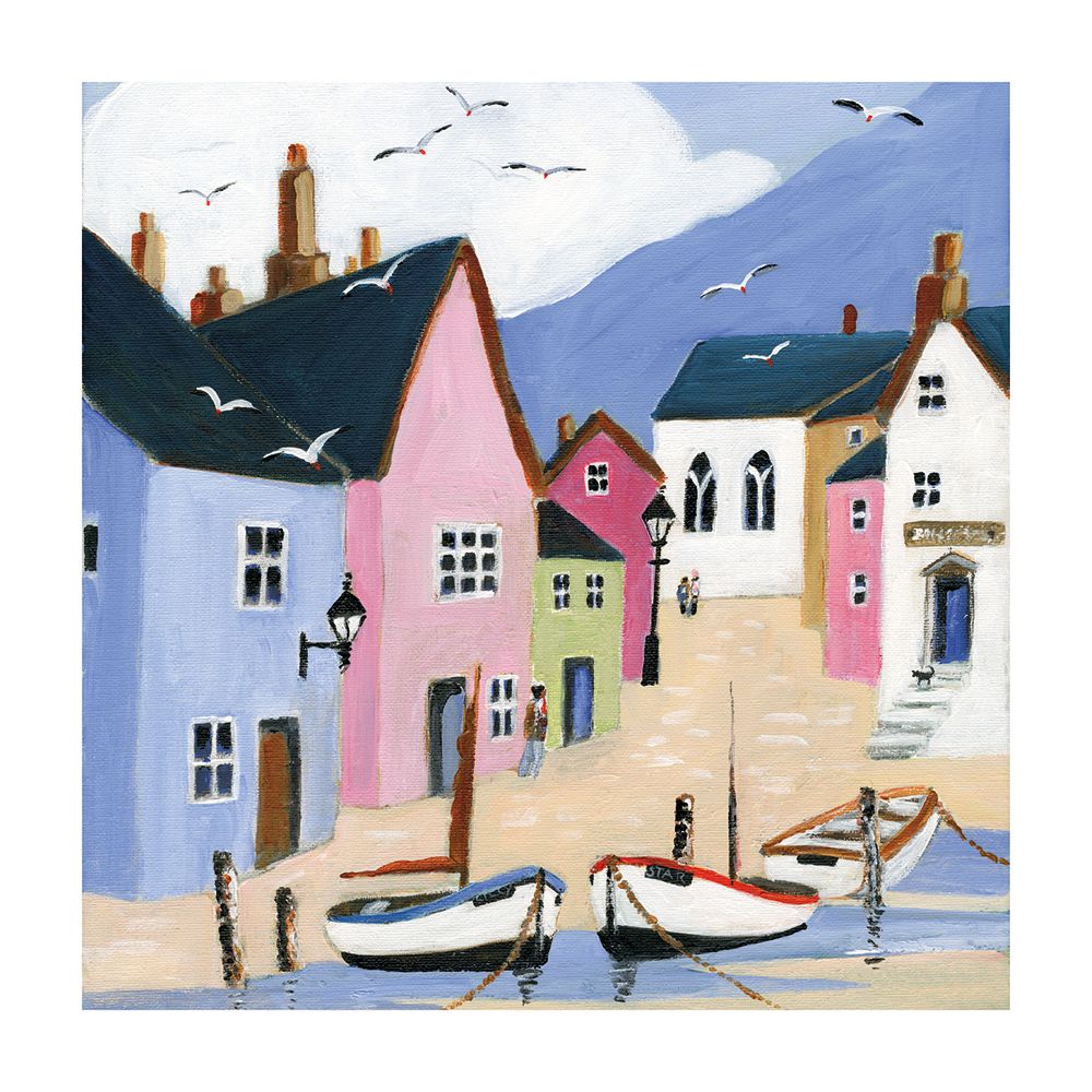 Maureen Bonfield Fishing Village Art Card