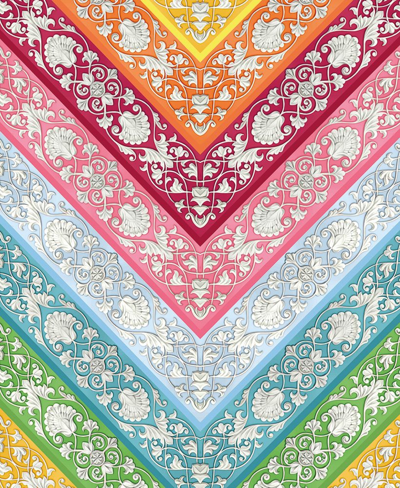 Mary Katrantzou Rainbow Chevrons Art Card