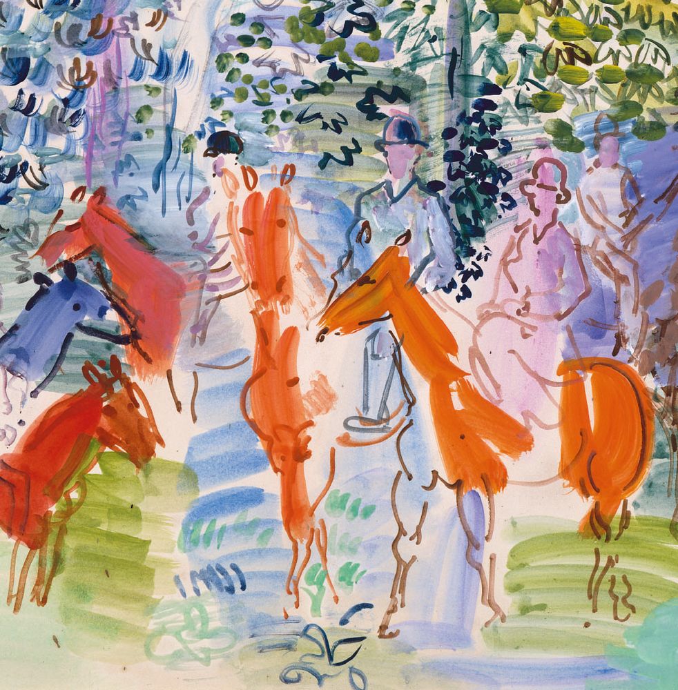 Raoul Dufy The Kessler Family on Horseback Art Card