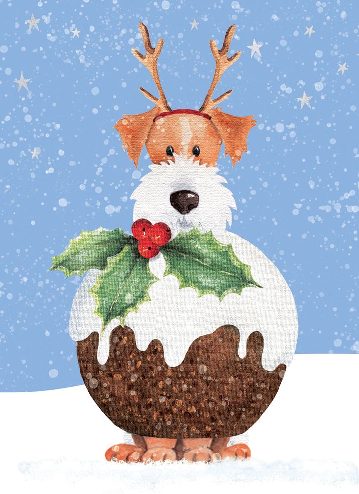Karen Tye Bentley Pudding Pup Christmas Card Pack