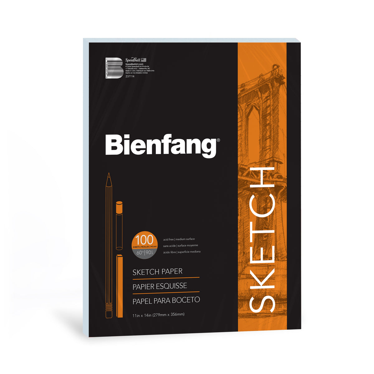 Bienfang Sketch Paper 11 x 14in (27.9 x 35.6cm), Pack of 100 Sheets