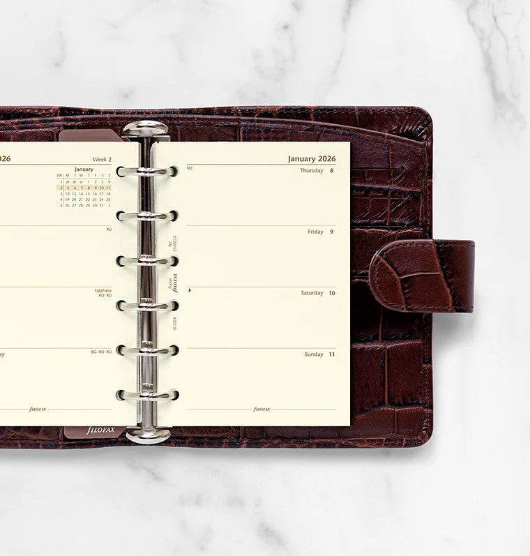 Week On Two Pages Diary - Pocket Cotton Cream 2026 English