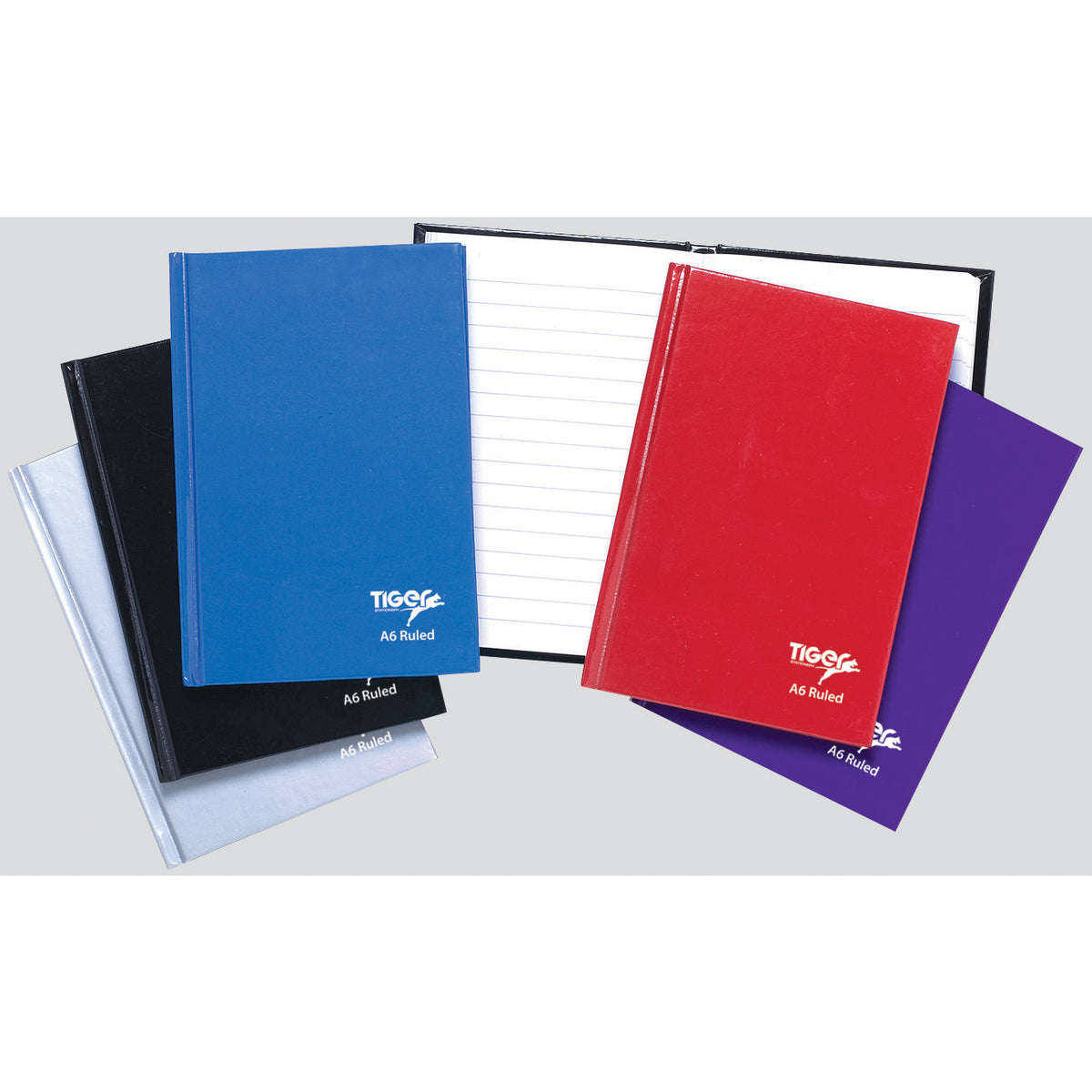 Tiger A6 Casebound Feint Notebook – Assorted Colours
