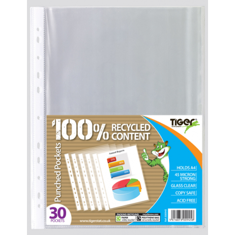 Tiger A4 Punched Pockets – Pack of 30