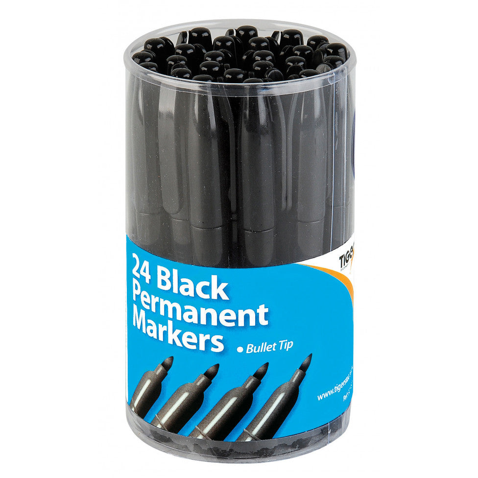 Tiger Bullet Tip Permanent Markers – 2mm, Black
