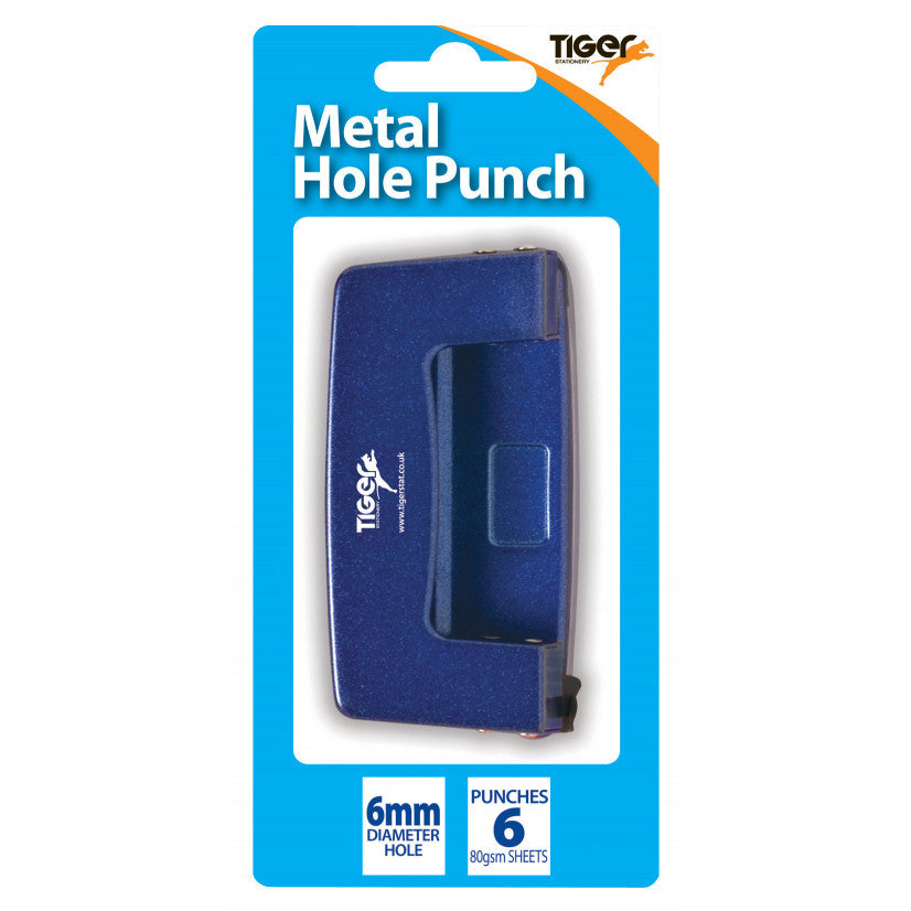 Tiger Student 2-Hole Metal Punch – Assorted Colours