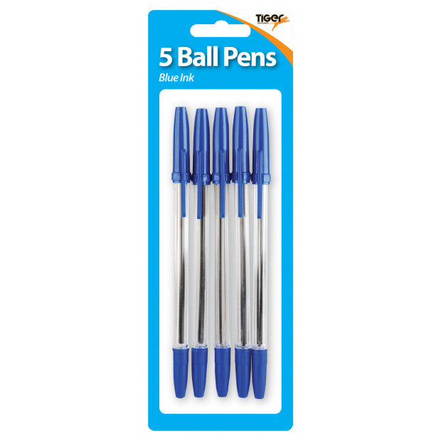 Tiger Blue Ballpoint Pens – Pack of 5