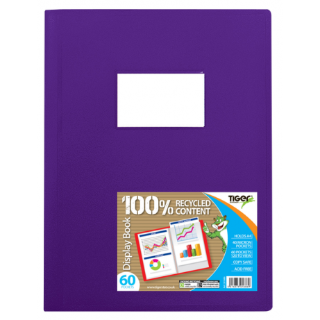 Tiger A4 60-Pocket Flexi Display Book – Assorted Colours