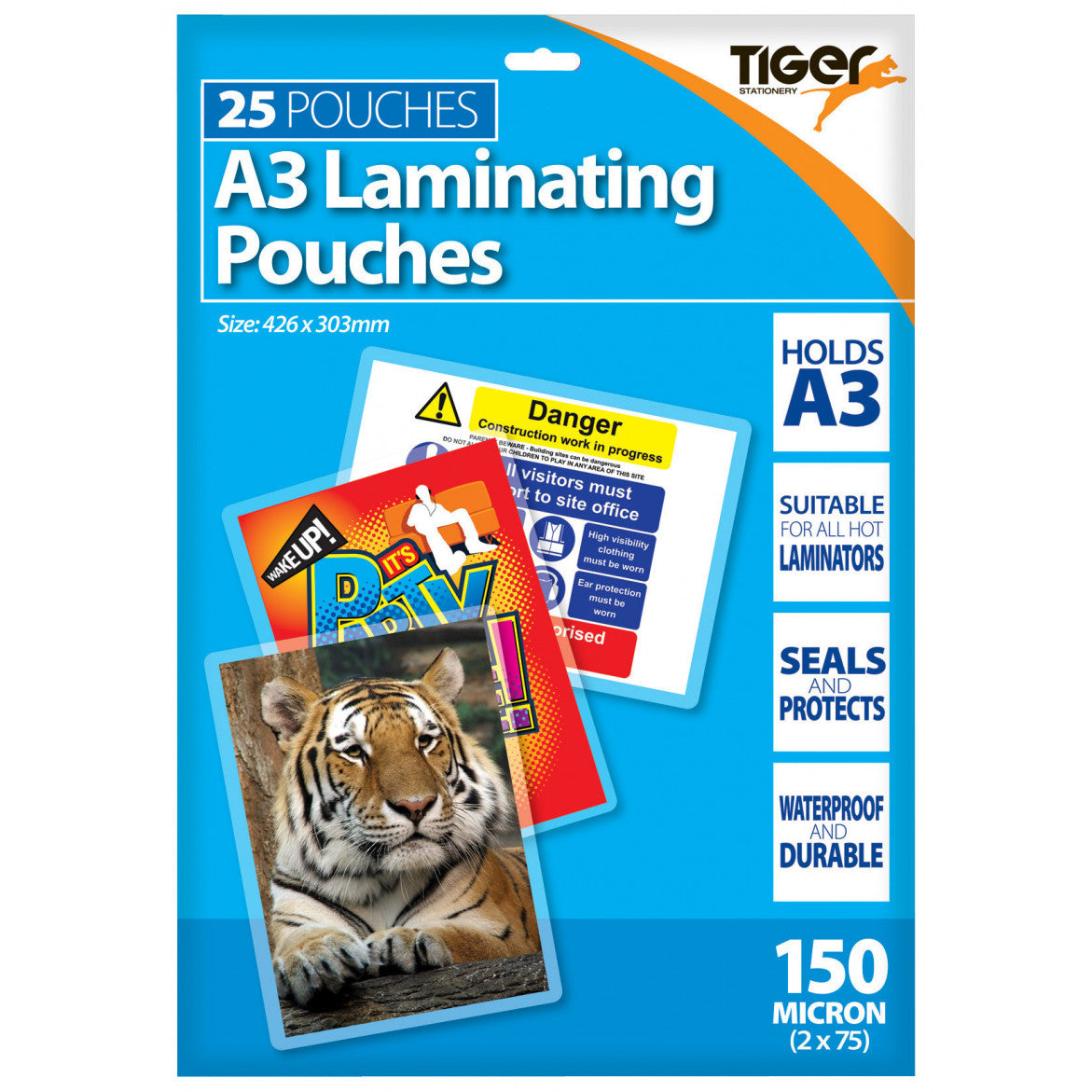 Tiger A3 Laminating Pouches – Pack of 25