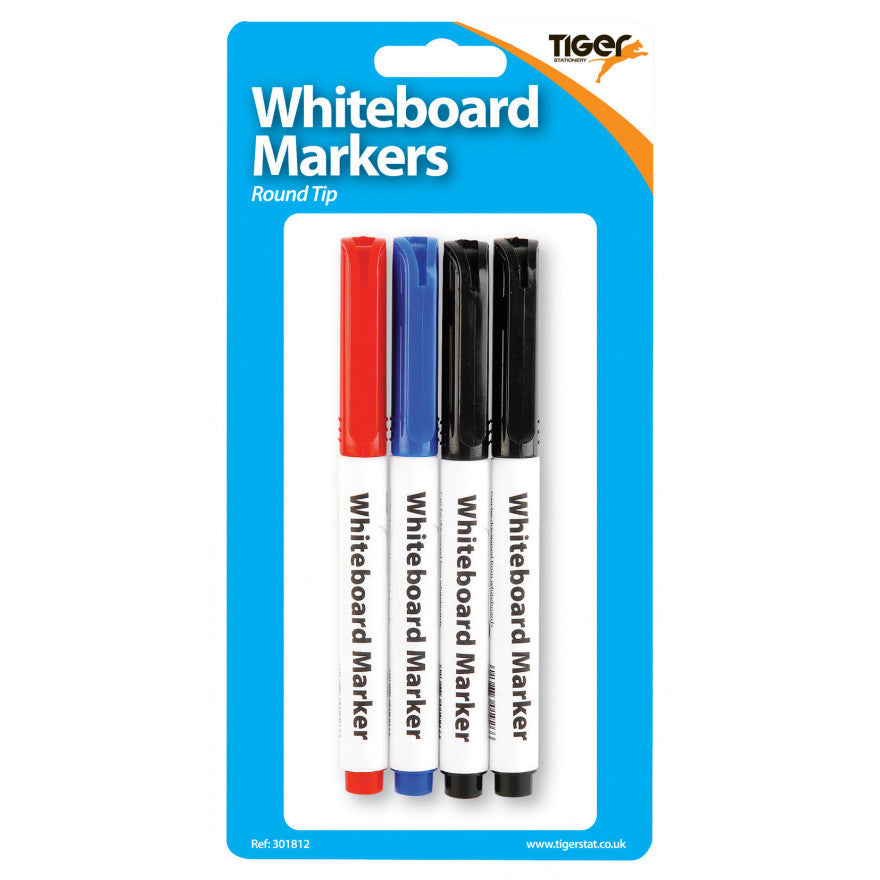 Tiger Slim Whiteboard Markers – Pack of 4