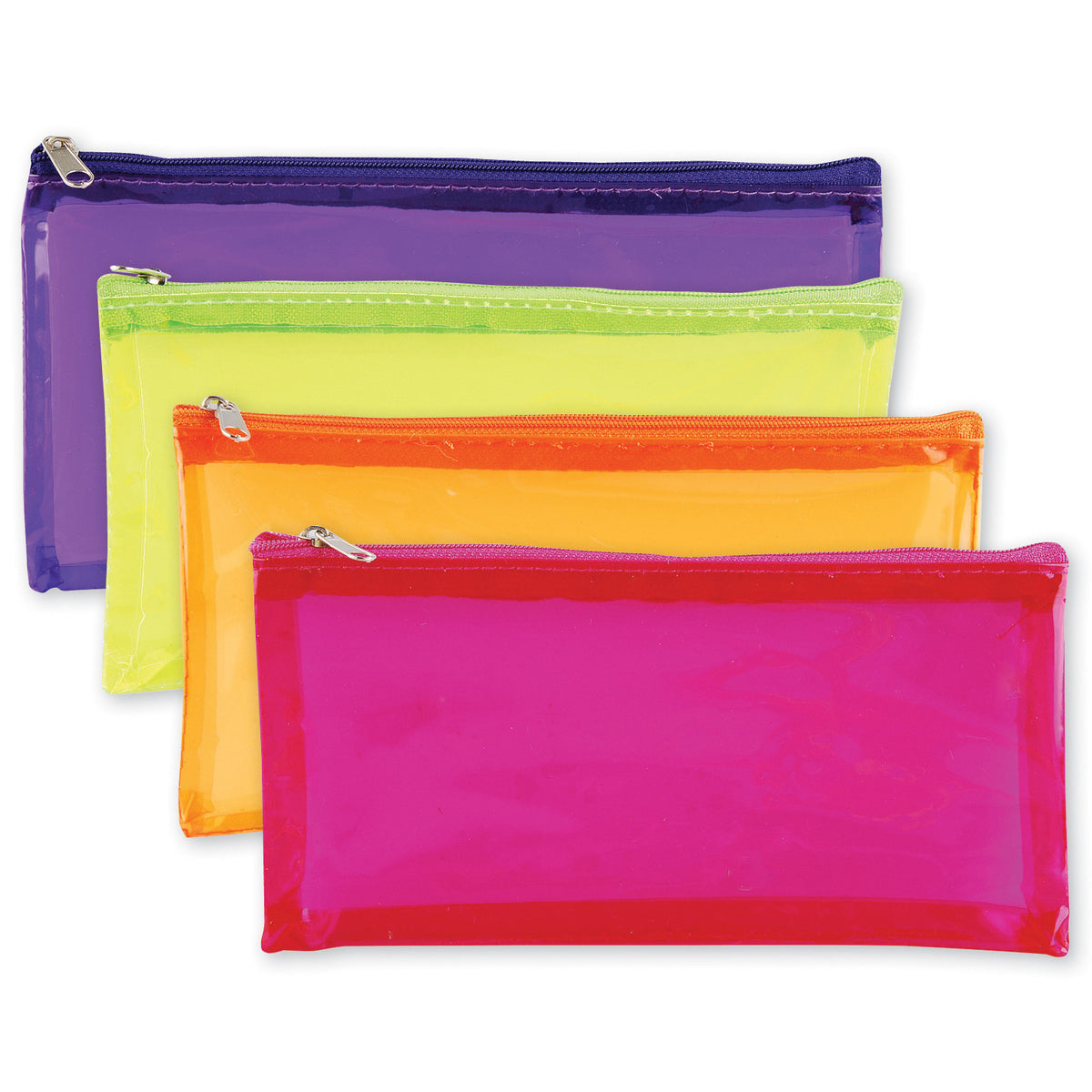 Tiger Clear View Flat Pencil Case – Assorted Tints