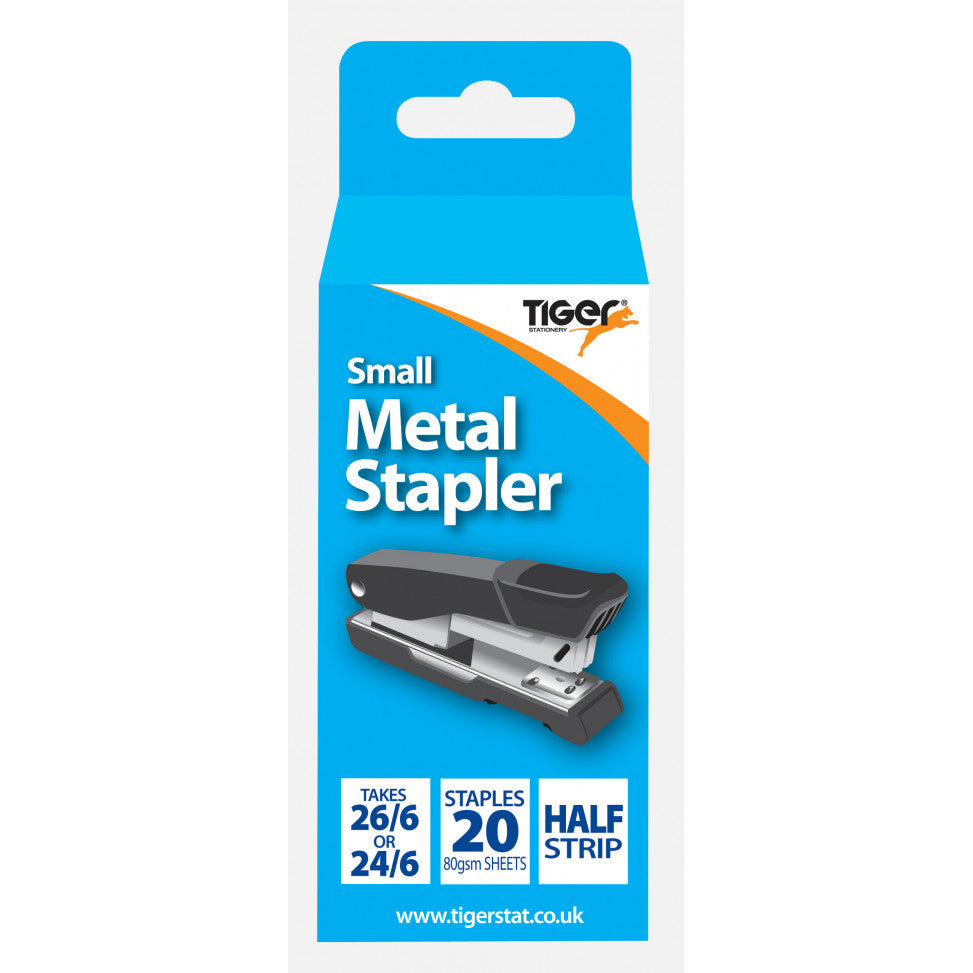 Tiger Small Metal Stapler – 26/6, Assorted Colours