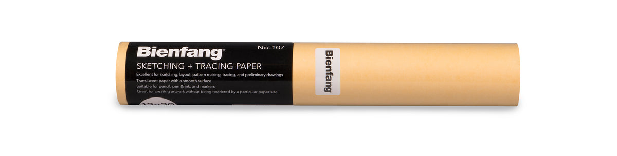 Bienfang #107 Sketching & Tracing Paper Roll 28gsm, Canary – 12in x 20yd (30.5cm x 18.3m)