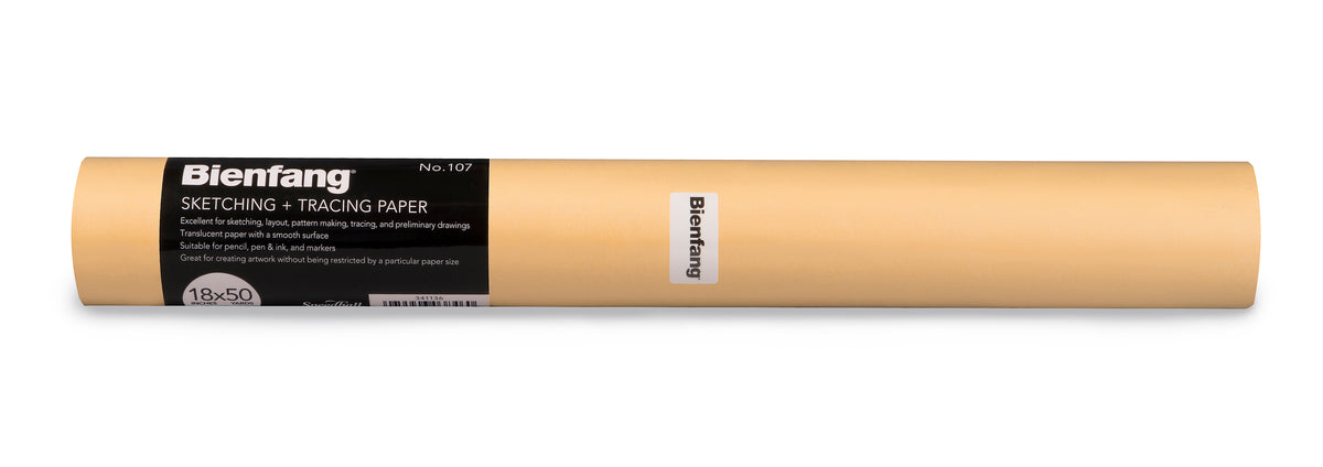 Bienfang #107 Sketching & Tracing Paper Roll 28gsm, Canary – 18in x 50yd (45.7cm x 45.7m)