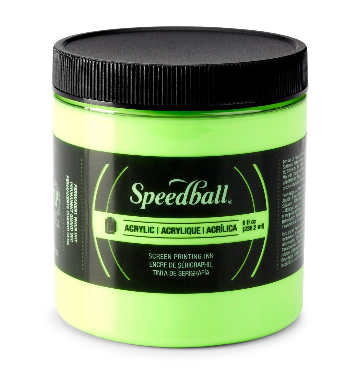 Speedball Acrylic Screen Printing Ink 236ml – Fluorescent Lime Green
